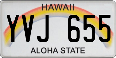 HI license plate YVJ655