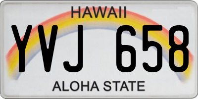 HI license plate YVJ658