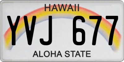 HI license plate YVJ677