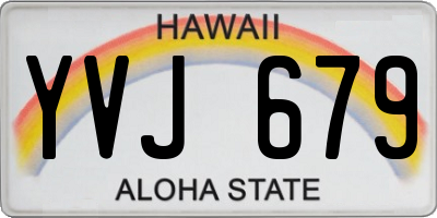 HI license plate YVJ679