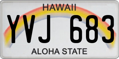 HI license plate YVJ683