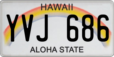 HI license plate YVJ686
