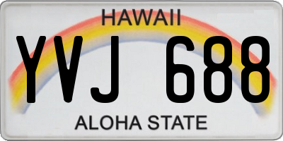 HI license plate YVJ688