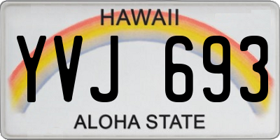 HI license plate YVJ693