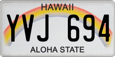 HI license plate YVJ694