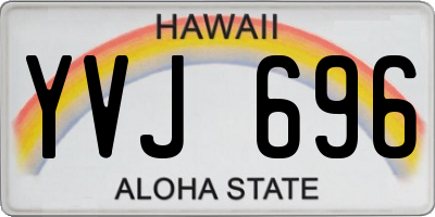 HI license plate YVJ696