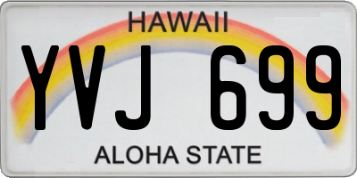 HI license plate YVJ699