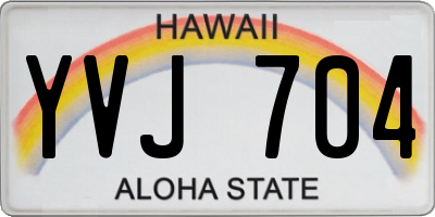 HI license plate YVJ704