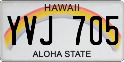 HI license plate YVJ705