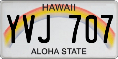 HI license plate YVJ707