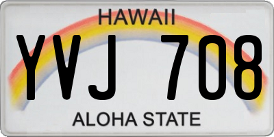 HI license plate YVJ708