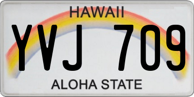 HI license plate YVJ709