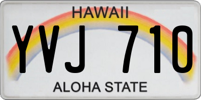 HI license plate YVJ710