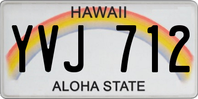 HI license plate YVJ712