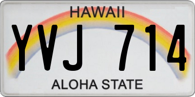 HI license plate YVJ714