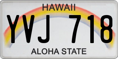 HI license plate YVJ718