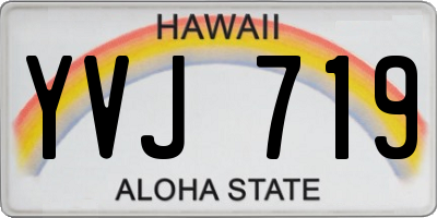 HI license plate YVJ719