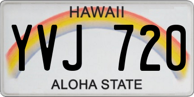 HI license plate YVJ720