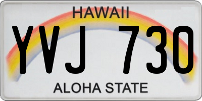 HI license plate YVJ730