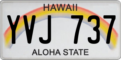 HI license plate YVJ737