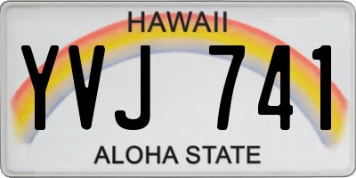 HI license plate YVJ741