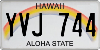 HI license plate YVJ744