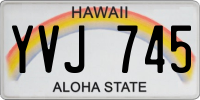 HI license plate YVJ745