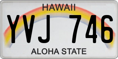 HI license plate YVJ746
