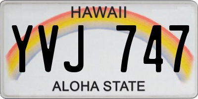 HI license plate YVJ747