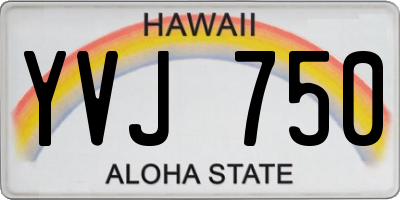 HI license plate YVJ750