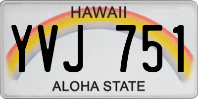 HI license plate YVJ751