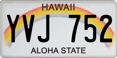 HI license plate YVJ752
