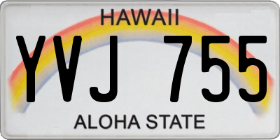 HI license plate YVJ755