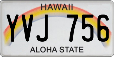 HI license plate YVJ756