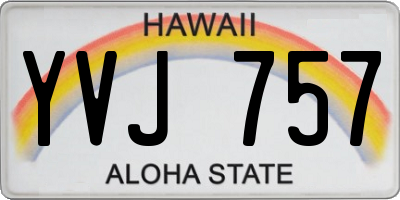 HI license plate YVJ757