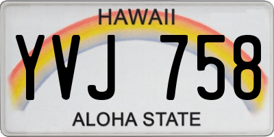 HI license plate YVJ758