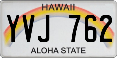 HI license plate YVJ762