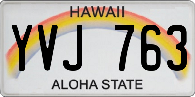HI license plate YVJ763