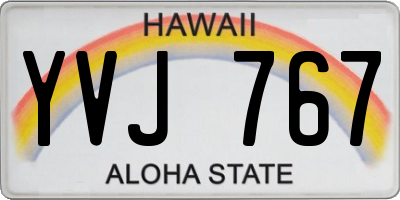 HI license plate YVJ767