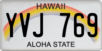 HI license plate YVJ769