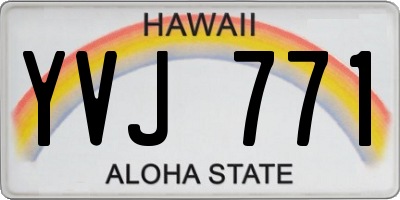 HI license plate YVJ771