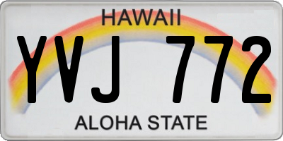 HI license plate YVJ772