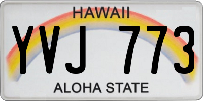 HI license plate YVJ773