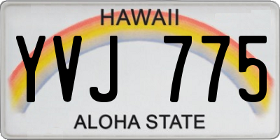 HI license plate YVJ775