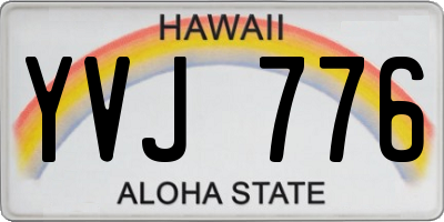 HI license plate YVJ776