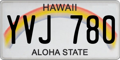 HI license plate YVJ780