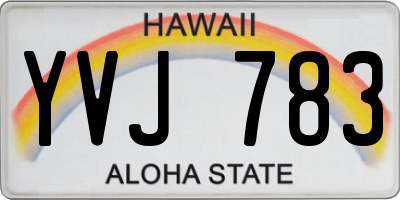 HI license plate YVJ783