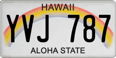 HI license plate YVJ787