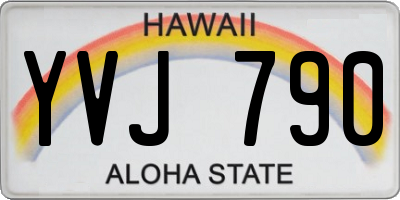 HI license plate YVJ790