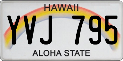 HI license plate YVJ795
